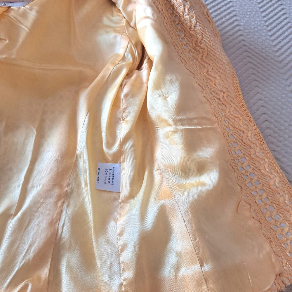 Vintage VERTIGO Rayon Cotton Blend Jacket Mini Skirt Suit Made in France Size M - Picture 12 of 15